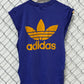 Vintage 80's Adidas Cutoff Purple Classic Logo Shirt Size Small