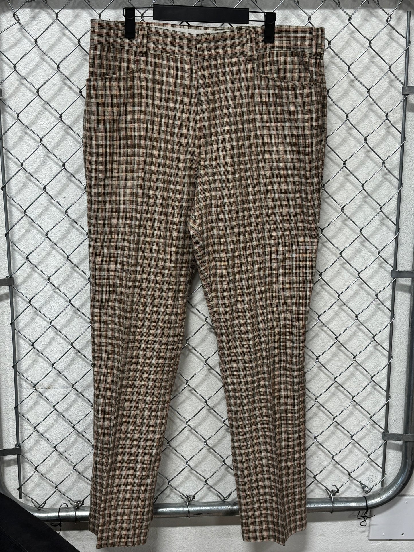 Vintage 70's Plaid Trouser Pants Size 36x31