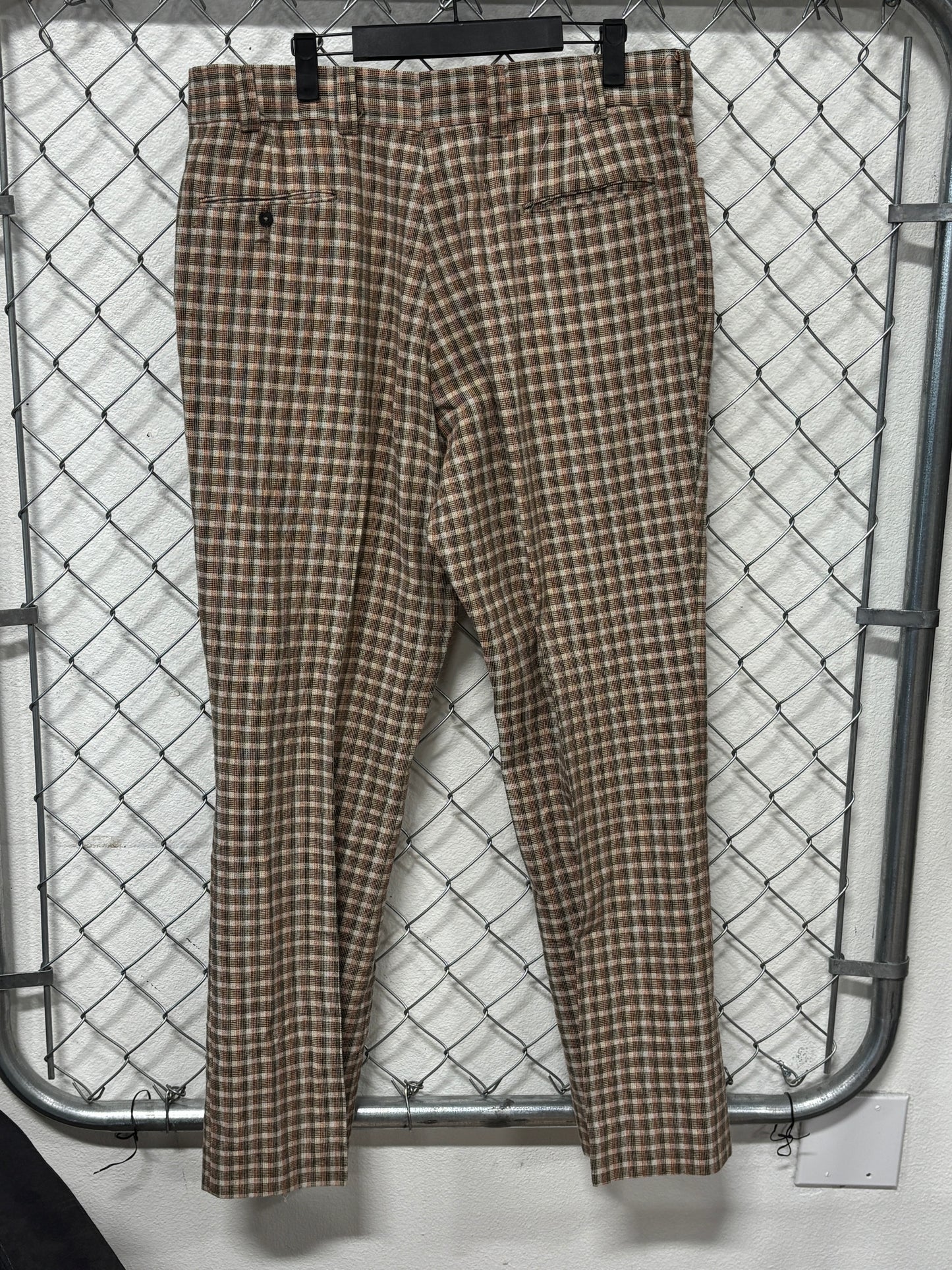 Vintage 70's Plaid Trouser Pants Size 36x31