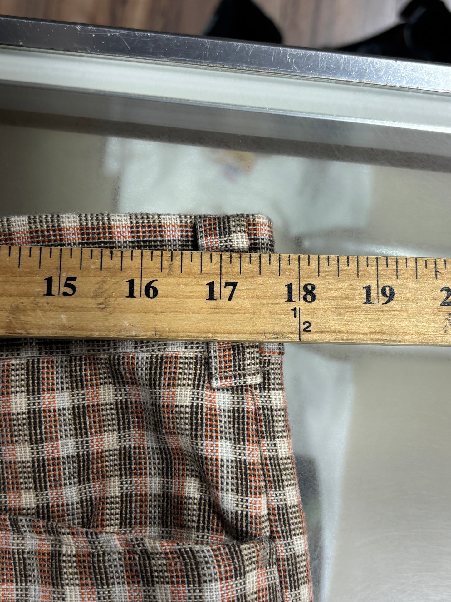 Vintage 70's Plaid Trouser Pants Size 36x31
