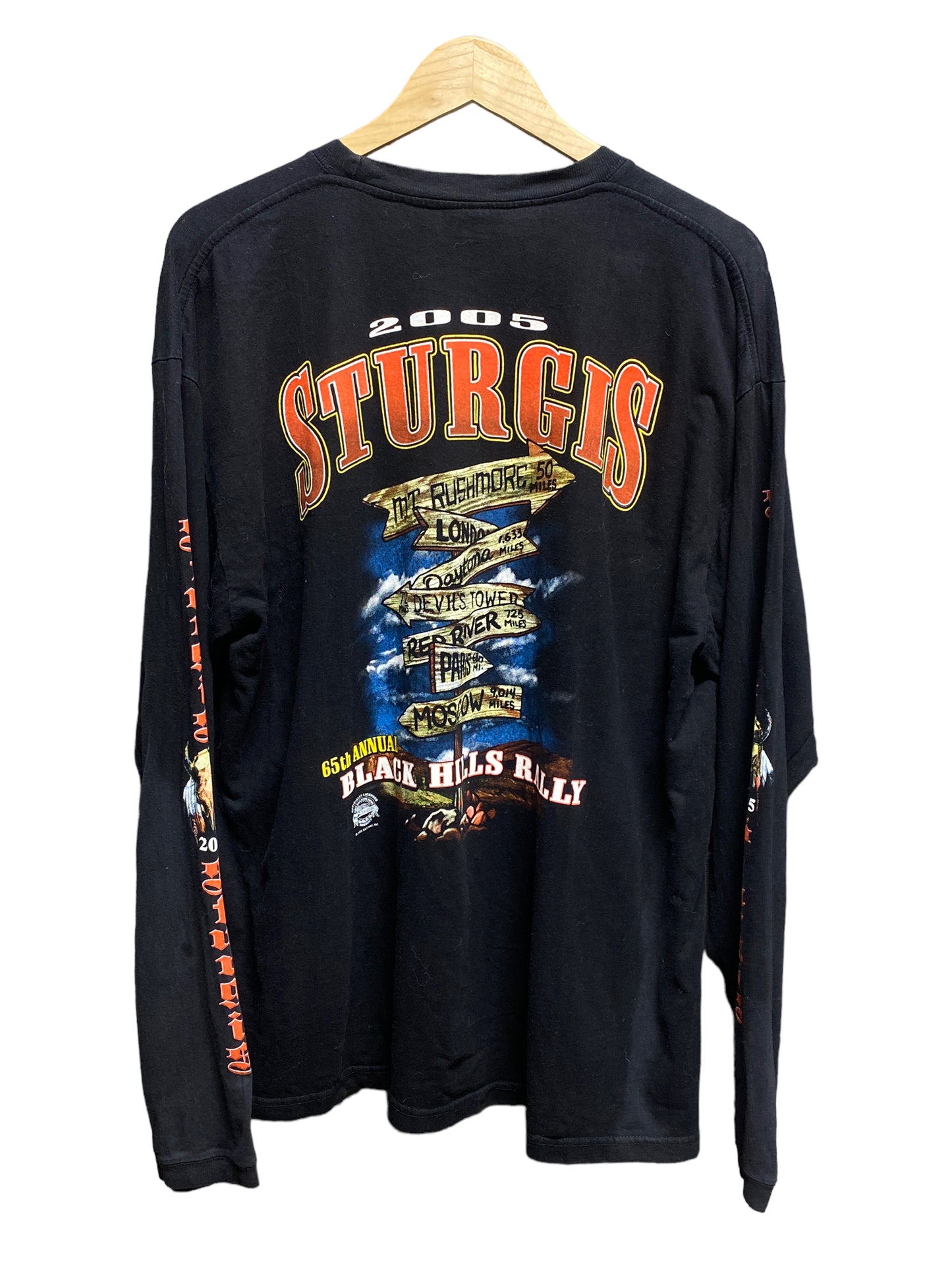 2005 Harley Sturgis Black Hills Biker Rally Graphic Long Sleeve Size XL