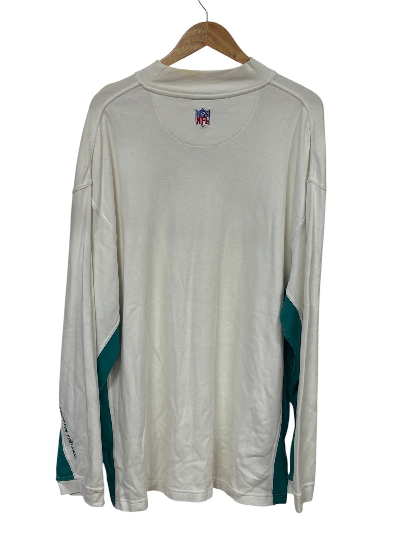 Vintage Y2K Reebok Miami Dolphins Long Sleeve Mock Neck Shirt Size XXL