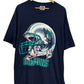 Vintage Y2K Miami Dolphins Helmet Logo NFL Big Print Tee Size XL