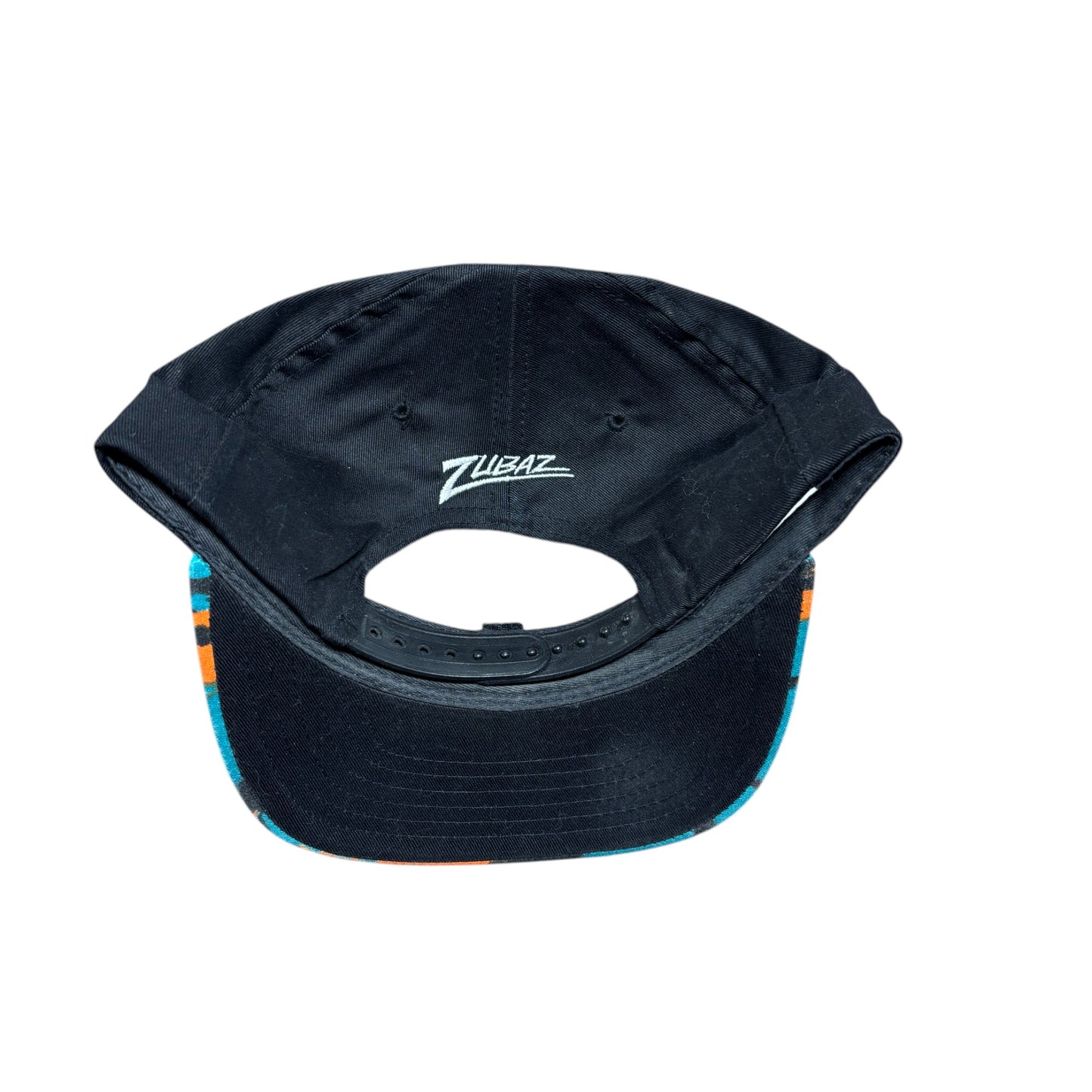 Vintage 90's Zubaz Miami Dolphins Spellout Black Snapback Hat