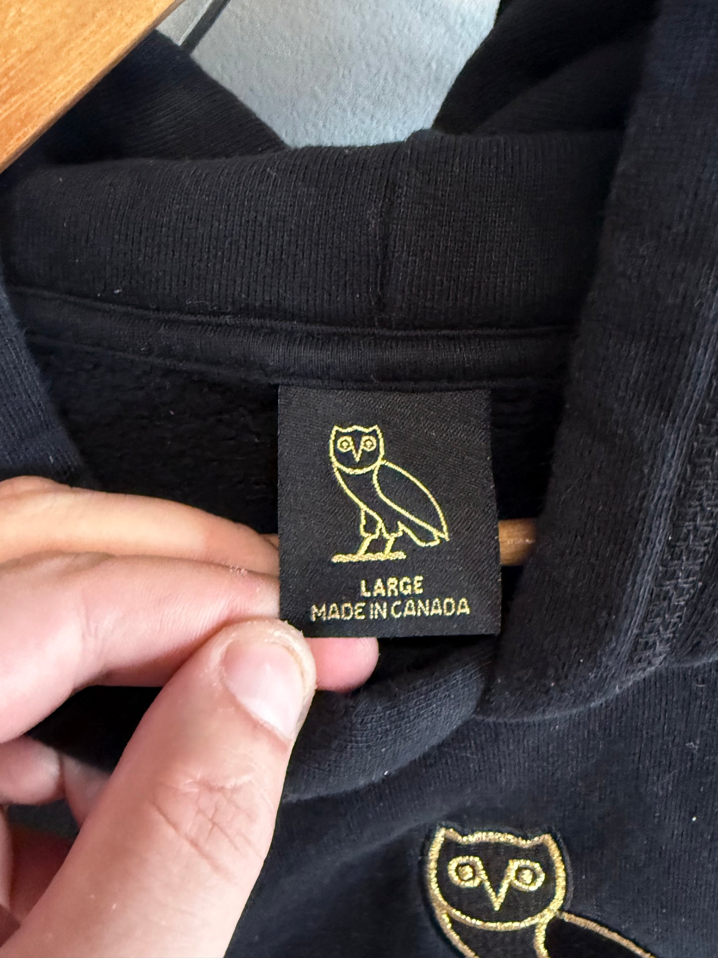 Octobers Very Own OVO Classic Logo Black Hoodie Size Large