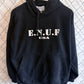 Vintage 90's ENUF USA Black Oversized Hoodie Size Large
