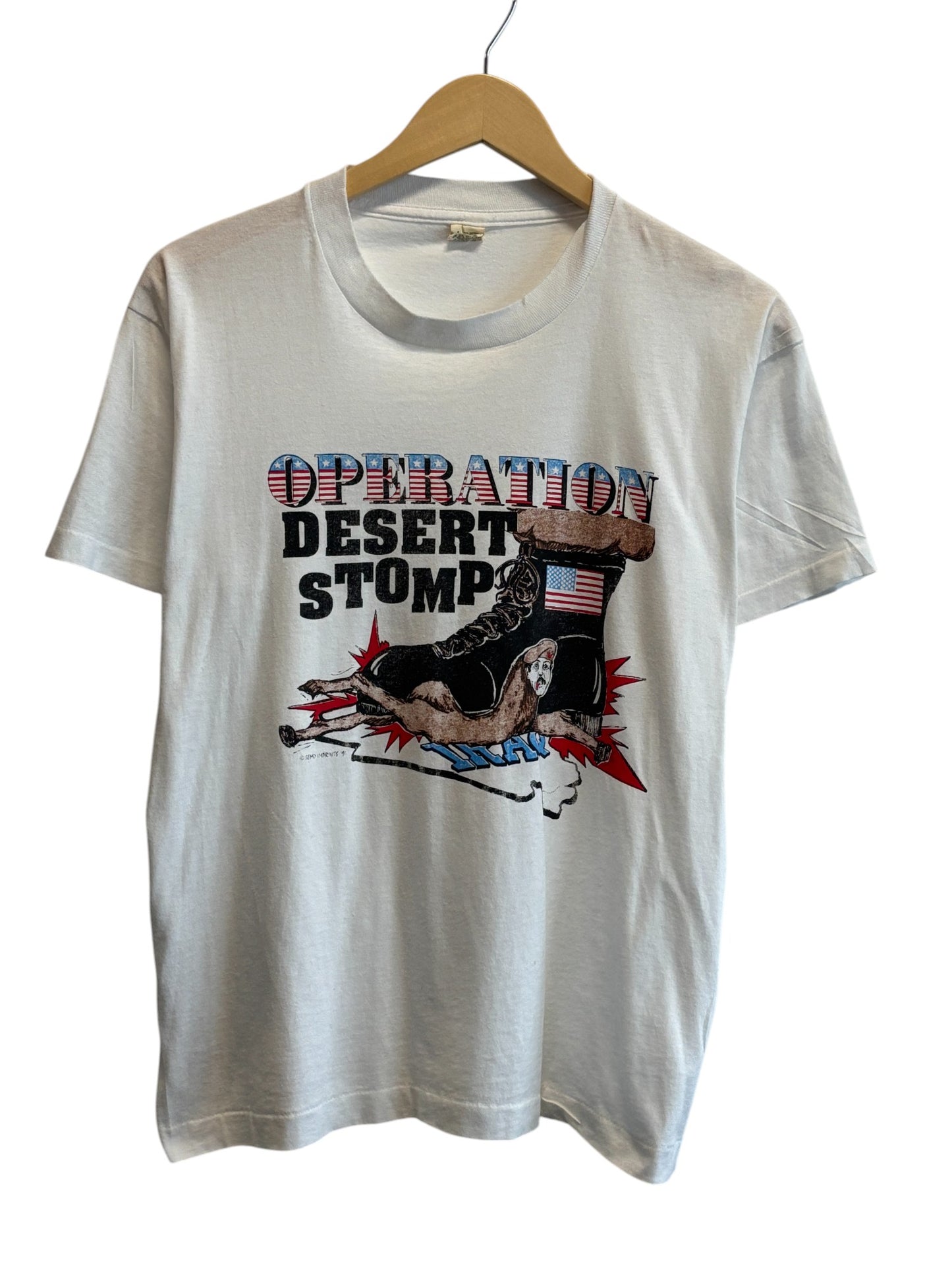 Vintage 90's Operation Desert Stomp Military Graphic Tee Size Large