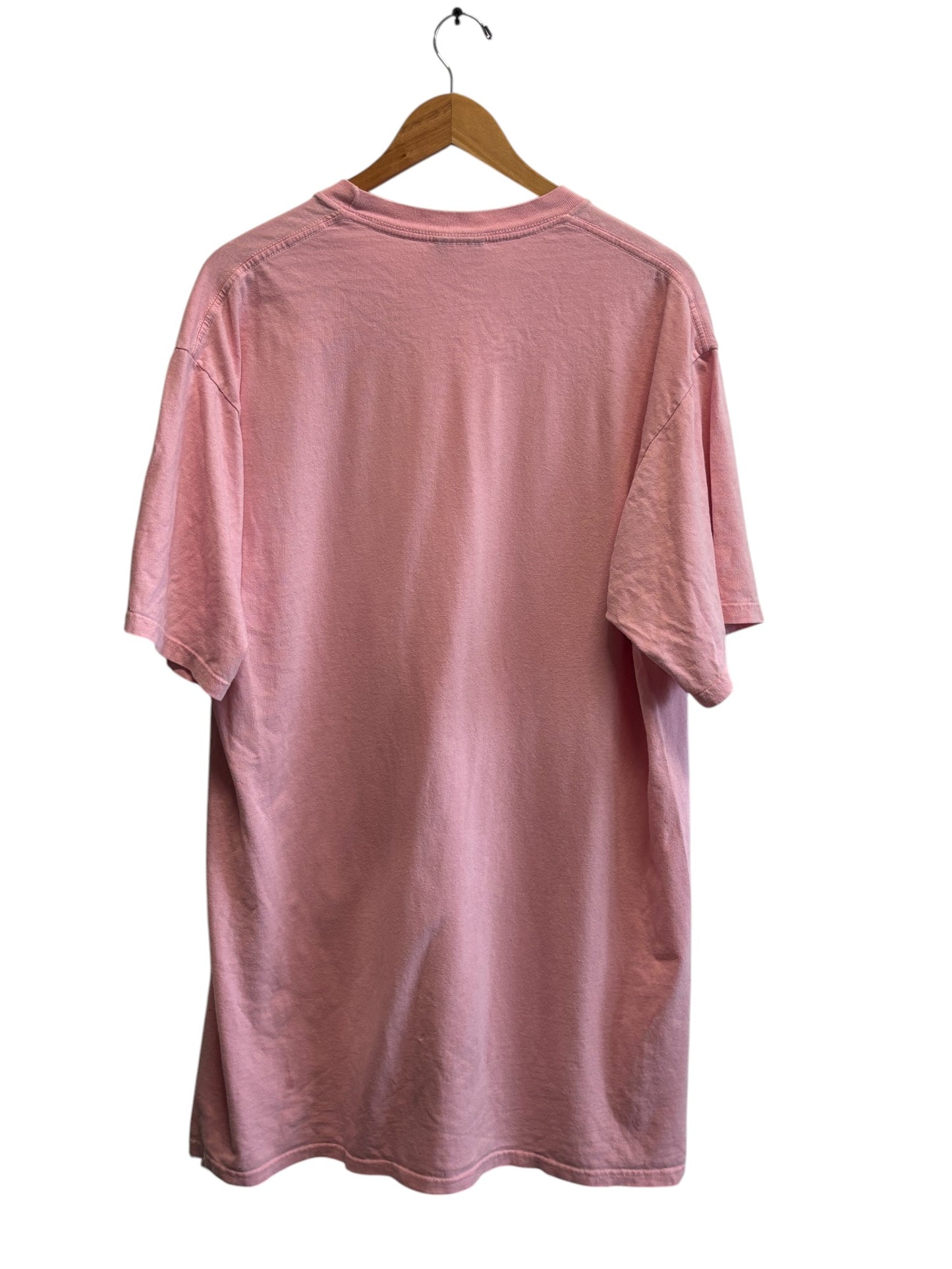 Vintage Y2K Nike Pink Center Futura Logo Swoosh Graphic Tee Size Large