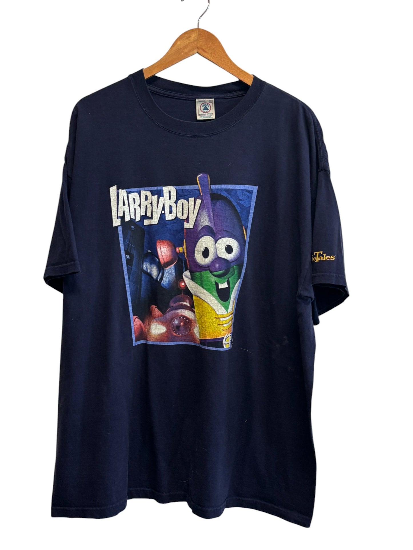 Vintage 90's Larry Boy Veggie Tales Cartoon Graphic Tee Size XXL