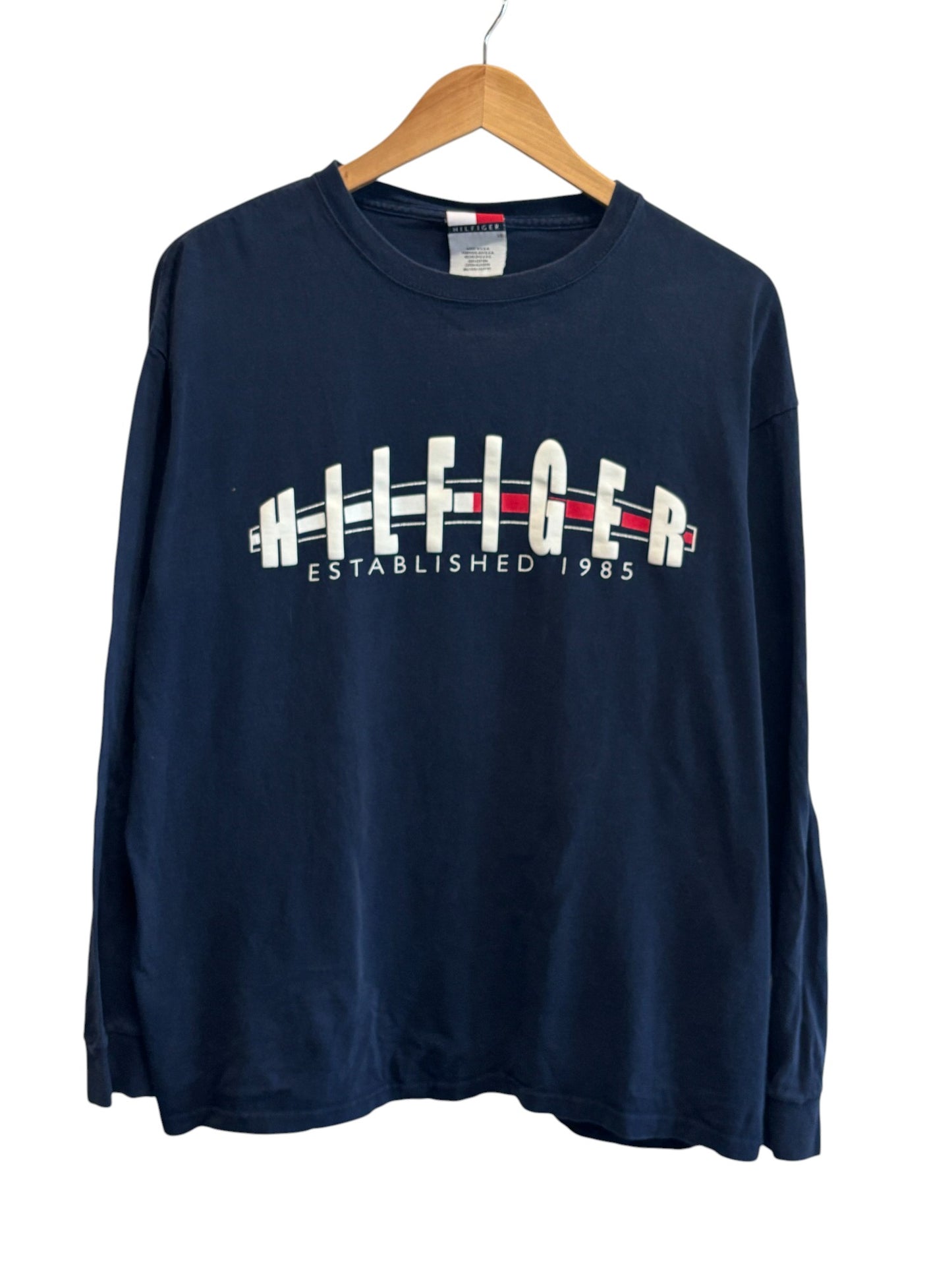 Vintage 90's Tommy Hilfiger Spell Out Long Sleeve Shirt Size Large