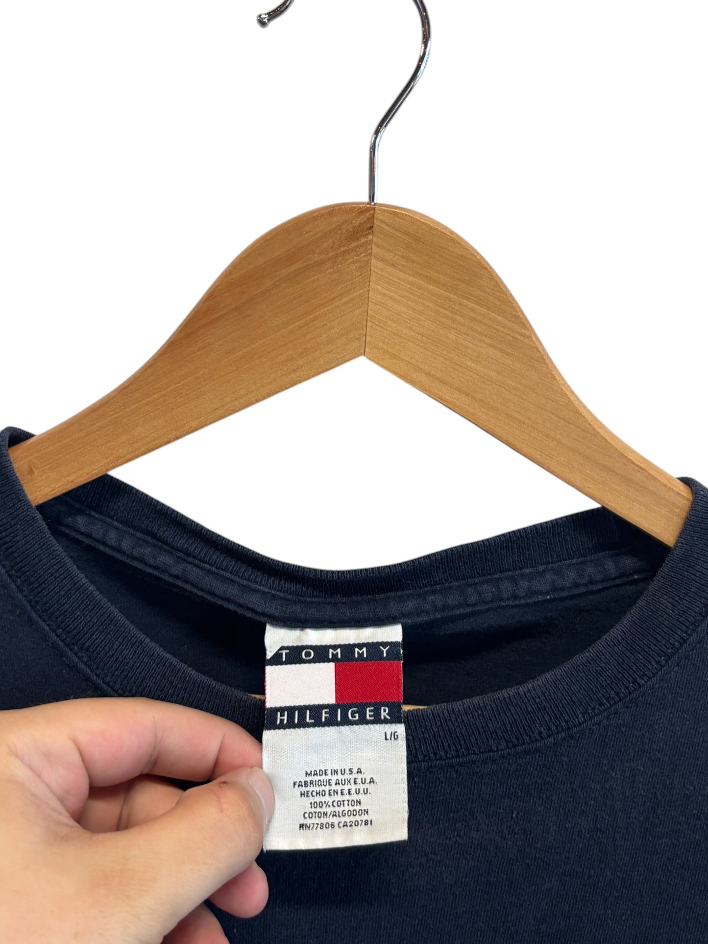 Vintage 90's Tommy Hilfiger Spell Out Long Sleeve Shirt Size Large