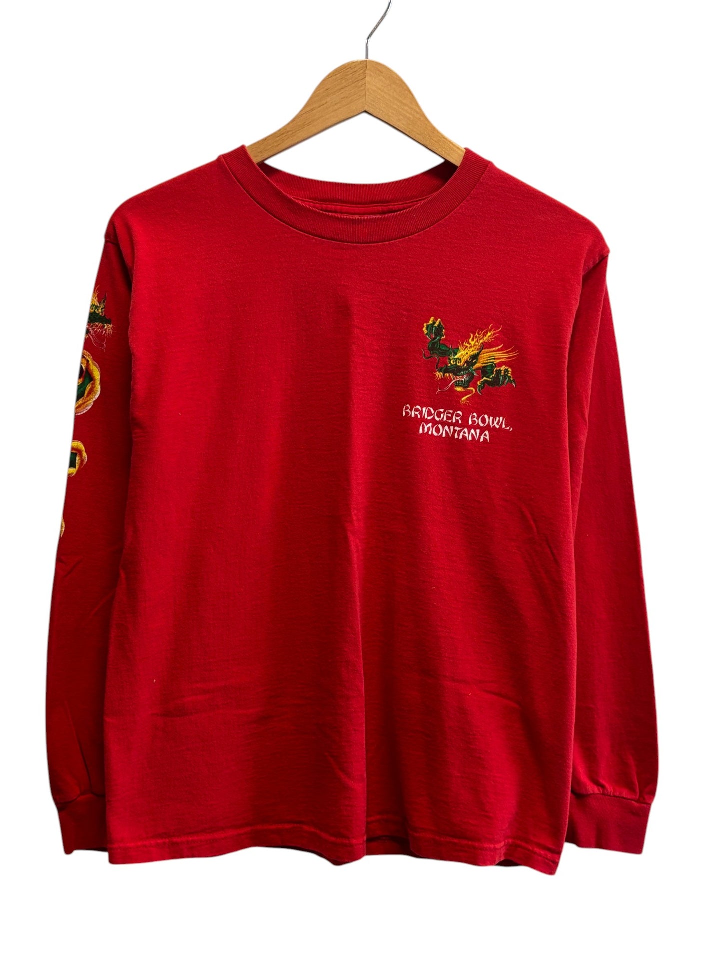 Vintage 90's Montana Bridger Bowl Skiing Dragon Long Sleeve Size Medium