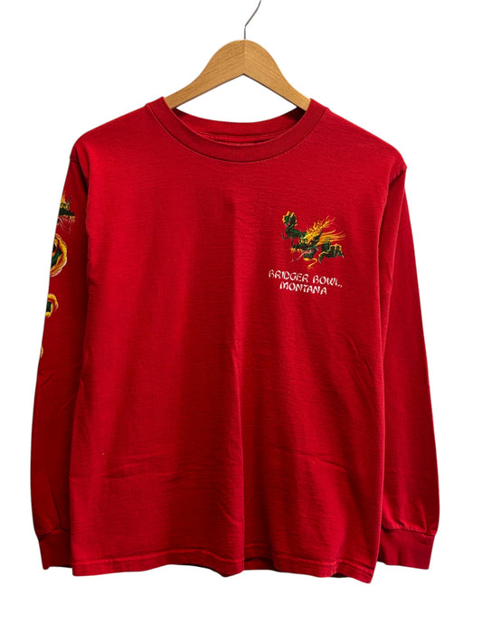 Vintage 90's Montana Bridger Bowl Skiing Dragon Long Sleeve Size Medium