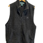 Vintage Big Dogs Polar Fleece Grey Zip Up Vest Size Large