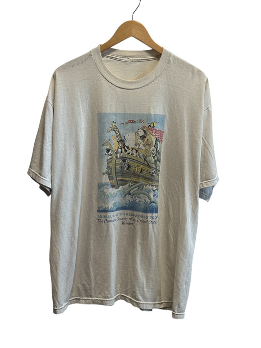 Vintage Humane Society Animals Ark Graphic Tee Size XL