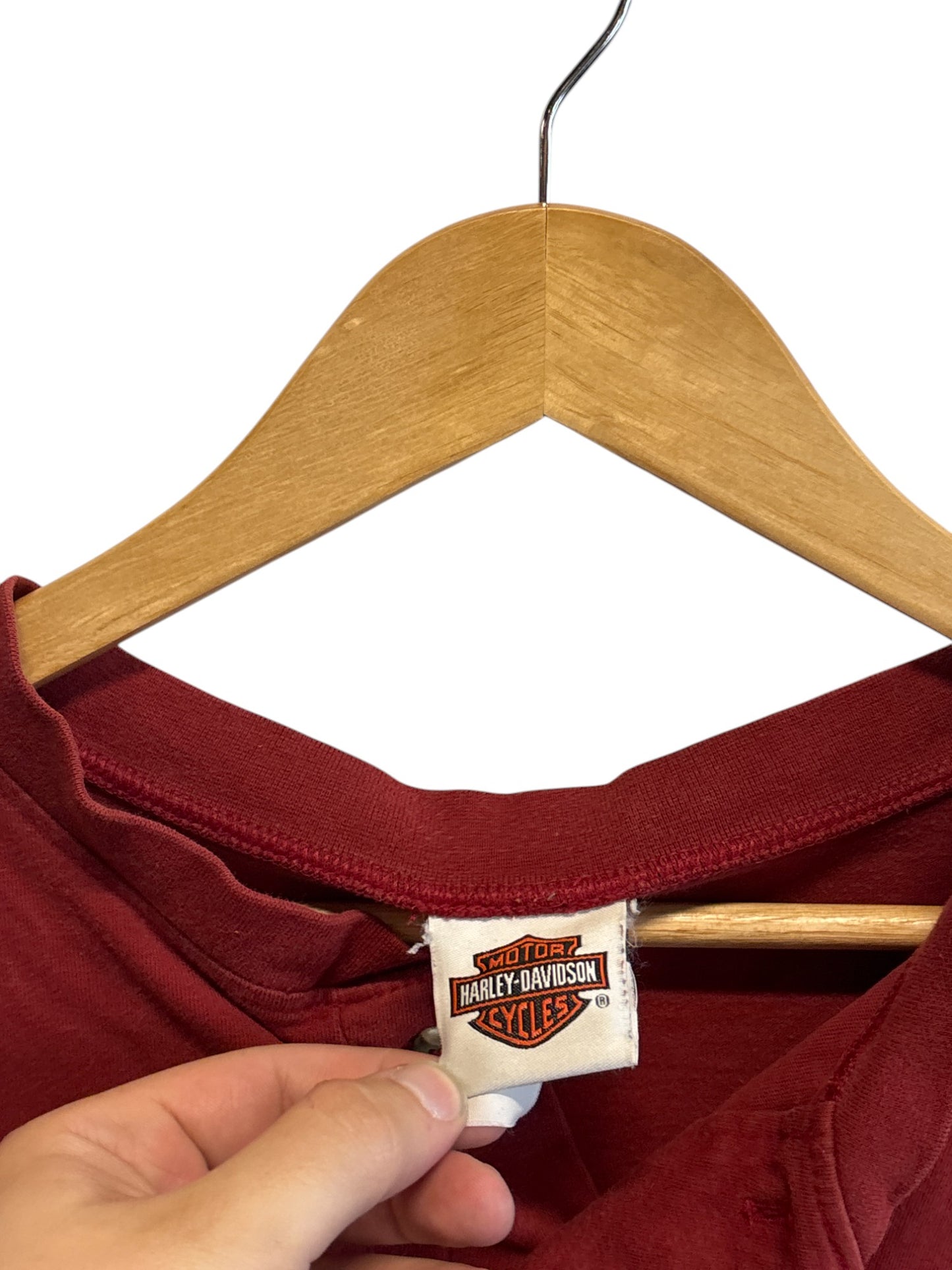 Harley Davidson Red Lodge Montana Biker Henley Tee Size Large