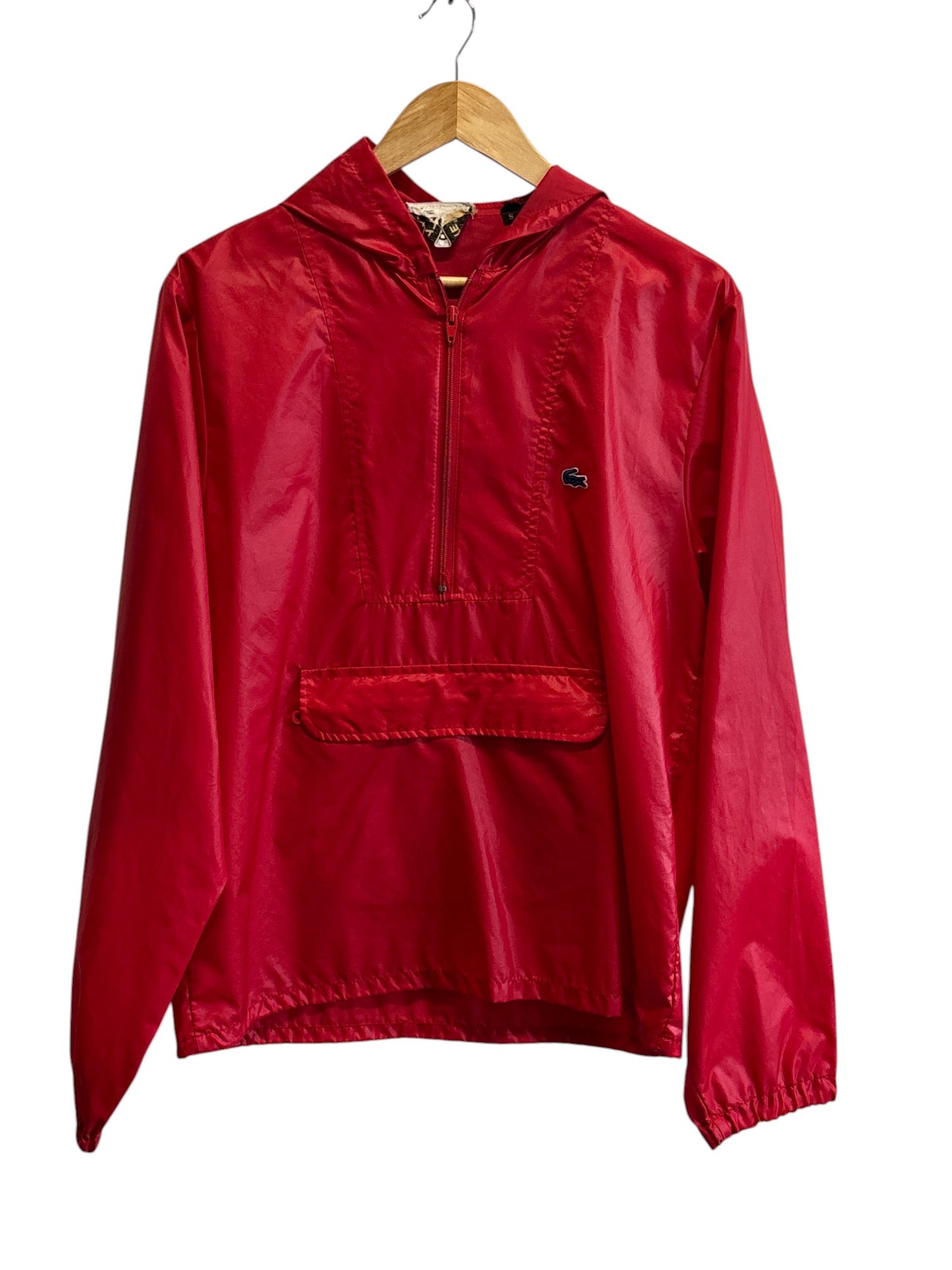 Vintage 90's Izod Lacoste Red Windbreaker Half Zip Jacket Size Small