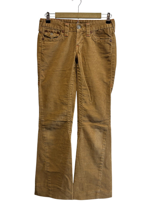 Vintage Y2K True Religion Brown Joey Flared Corduroy Pants Size 26x31