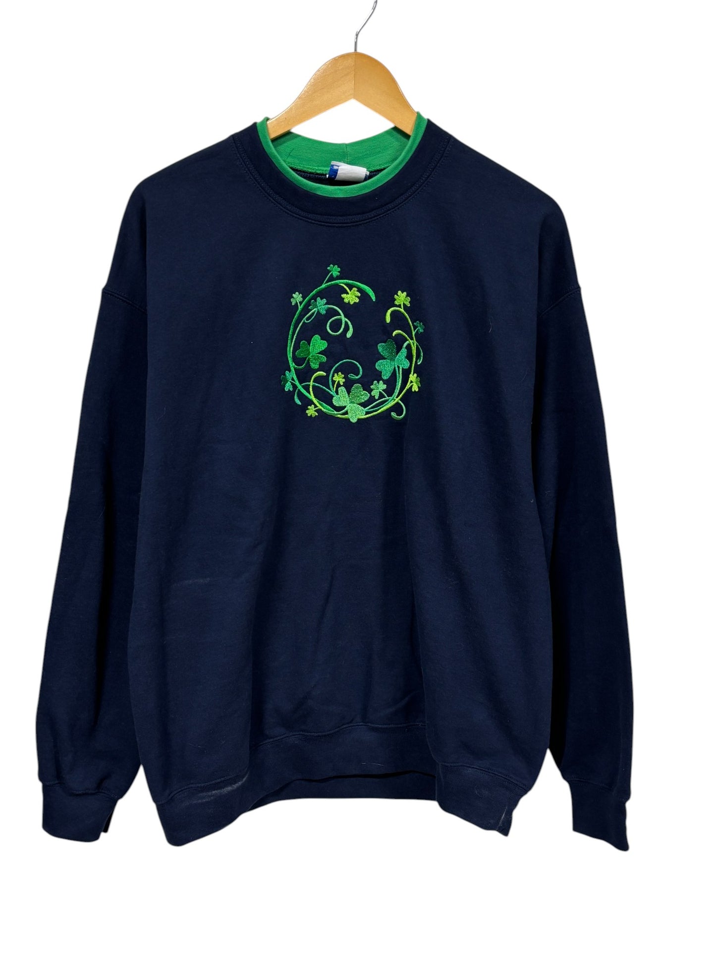 Vintage 90's Green Clovers Crewneck Sweater Size XL