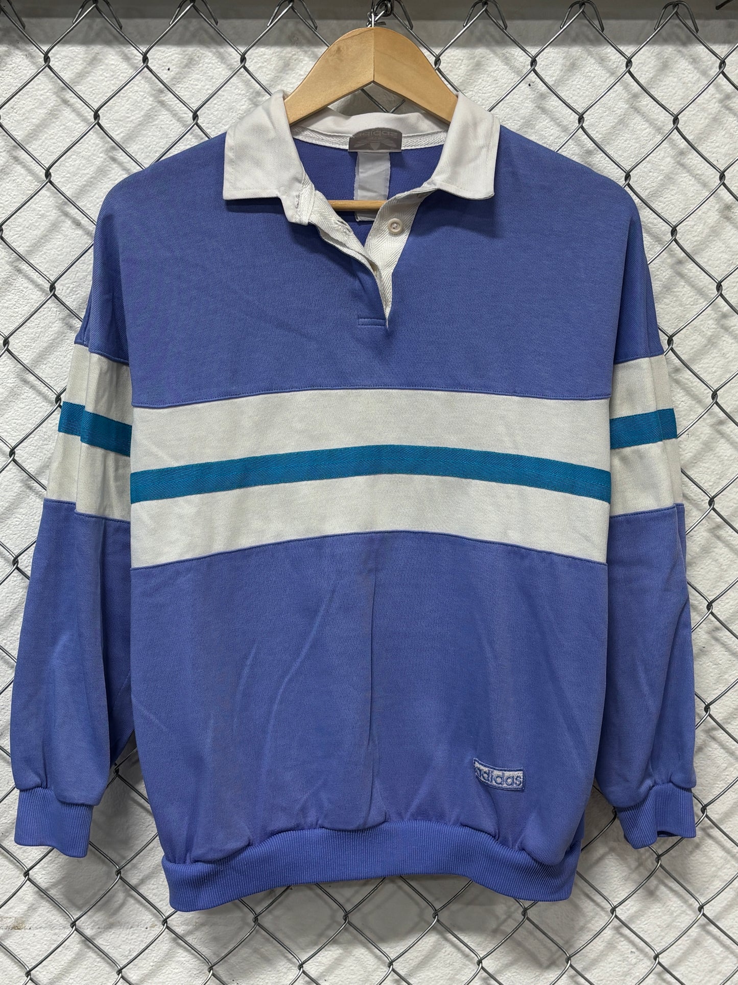 Vintage 90's Adidas Collar Rugby Style Sweater Size Large