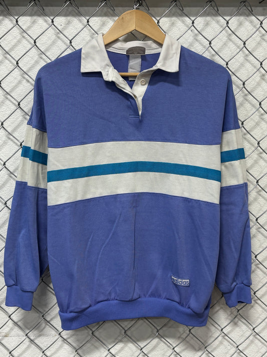 Vintage 90's Adidas Collar Rugby Style Sweater Size Large