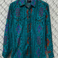 Vintage Wrangler Brushpopper Western Button Up Long Sleeve Shirt Size Large