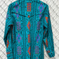 Vintage Wrangler Brushpopper Western Button Up Long Sleeve Shirt Size Large