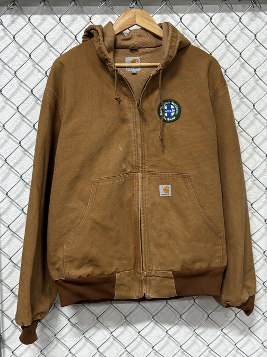 Vintage Carhartt Made in USA Brown J130 Zip Up Work Jacket Size Large
