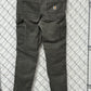 Carhartt Women's Slim Fit Green Double Knee Carpenter Pants Size 32x31