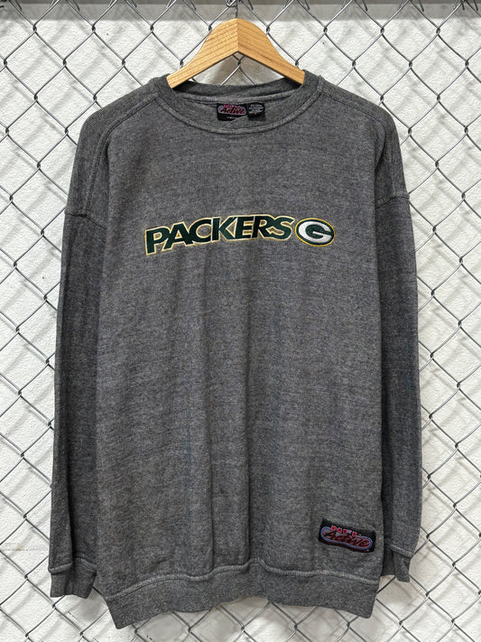 Vintage Green Bay Packers Grey NFL Logo Sweater Size Large