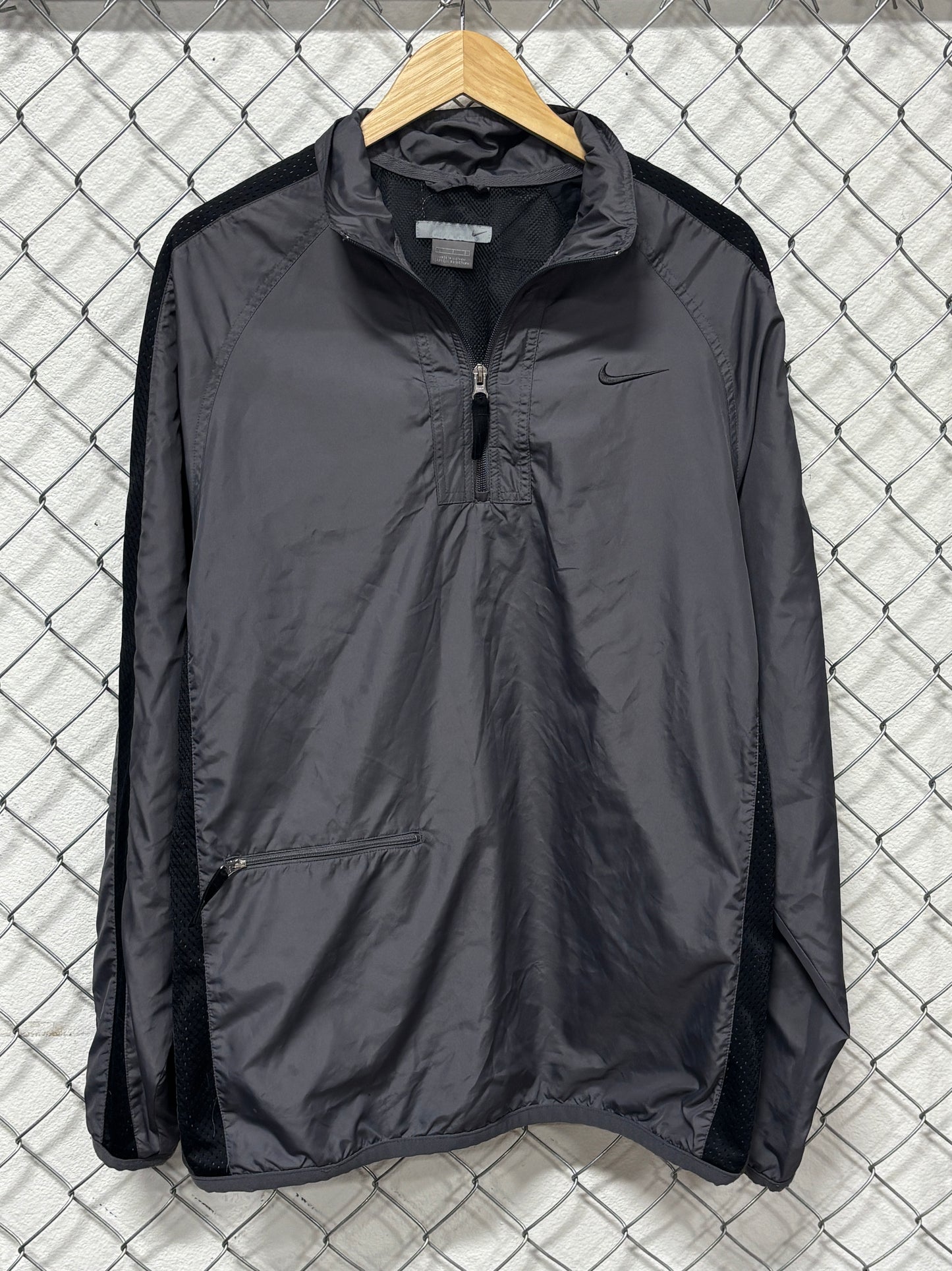 Vintage Y2K Nike Grey Windbreaker Jacket Size Large