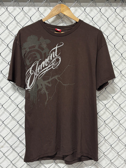 Y2K Element Skate Company Brown Graphic Tee Size Large
