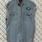 Sturgis Denim Biker Cutoff Button Up Shirt Size Large