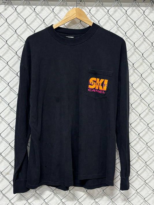 Vintage 1993 Camel Cigarettes Ski Montana Long Sleeve Shirt Size Large