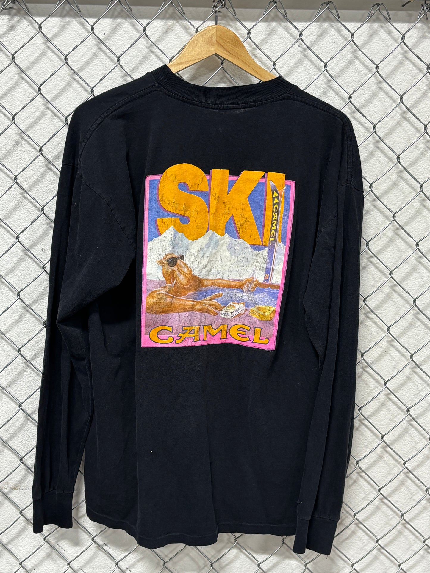 Vintage 1993 Camel Cigarettes Ski Montana Long Sleeve Shirt Size Large