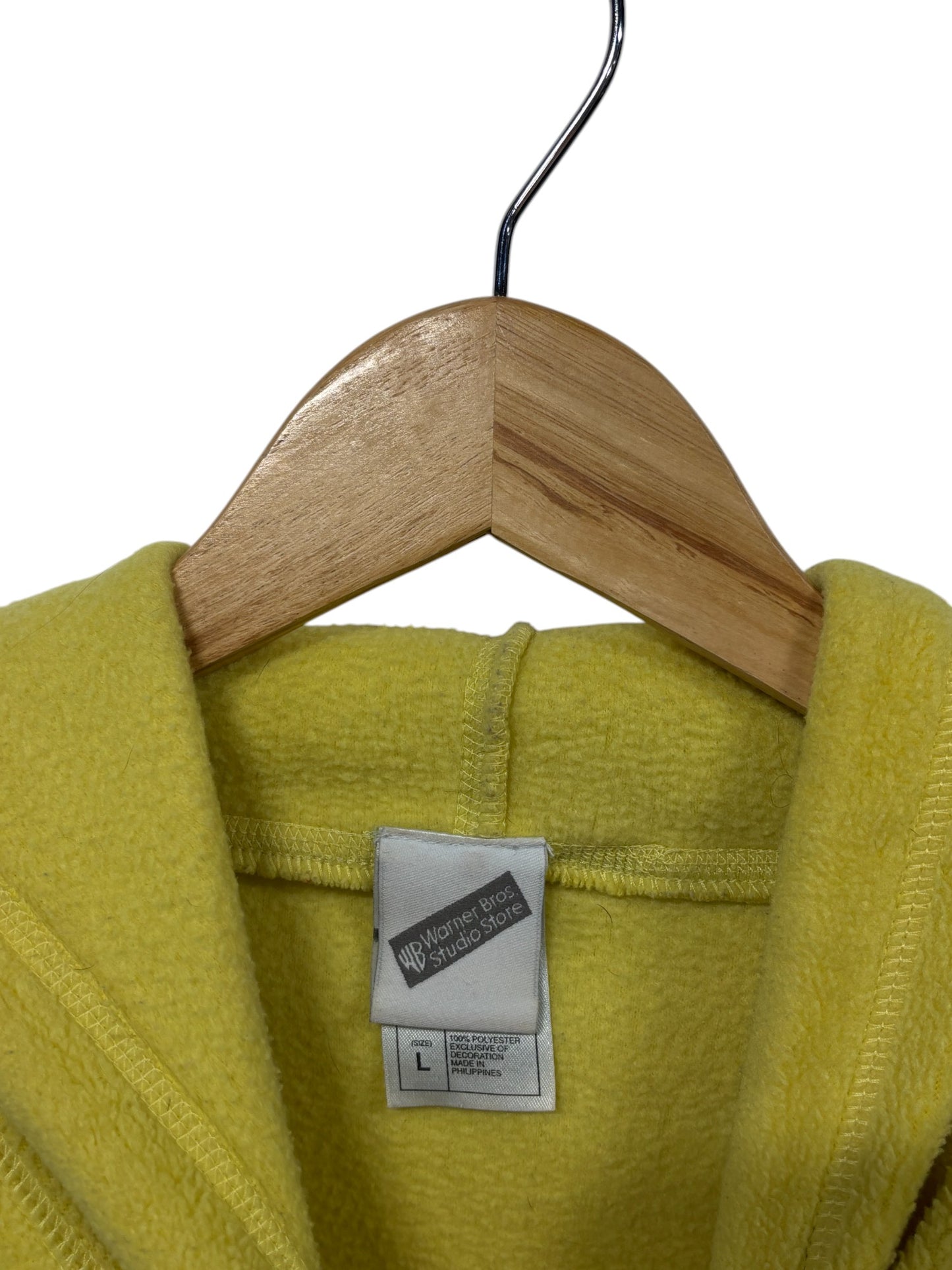 Vintage Y2K Tweety Bird Yellow Fleece Hoodie Size Large