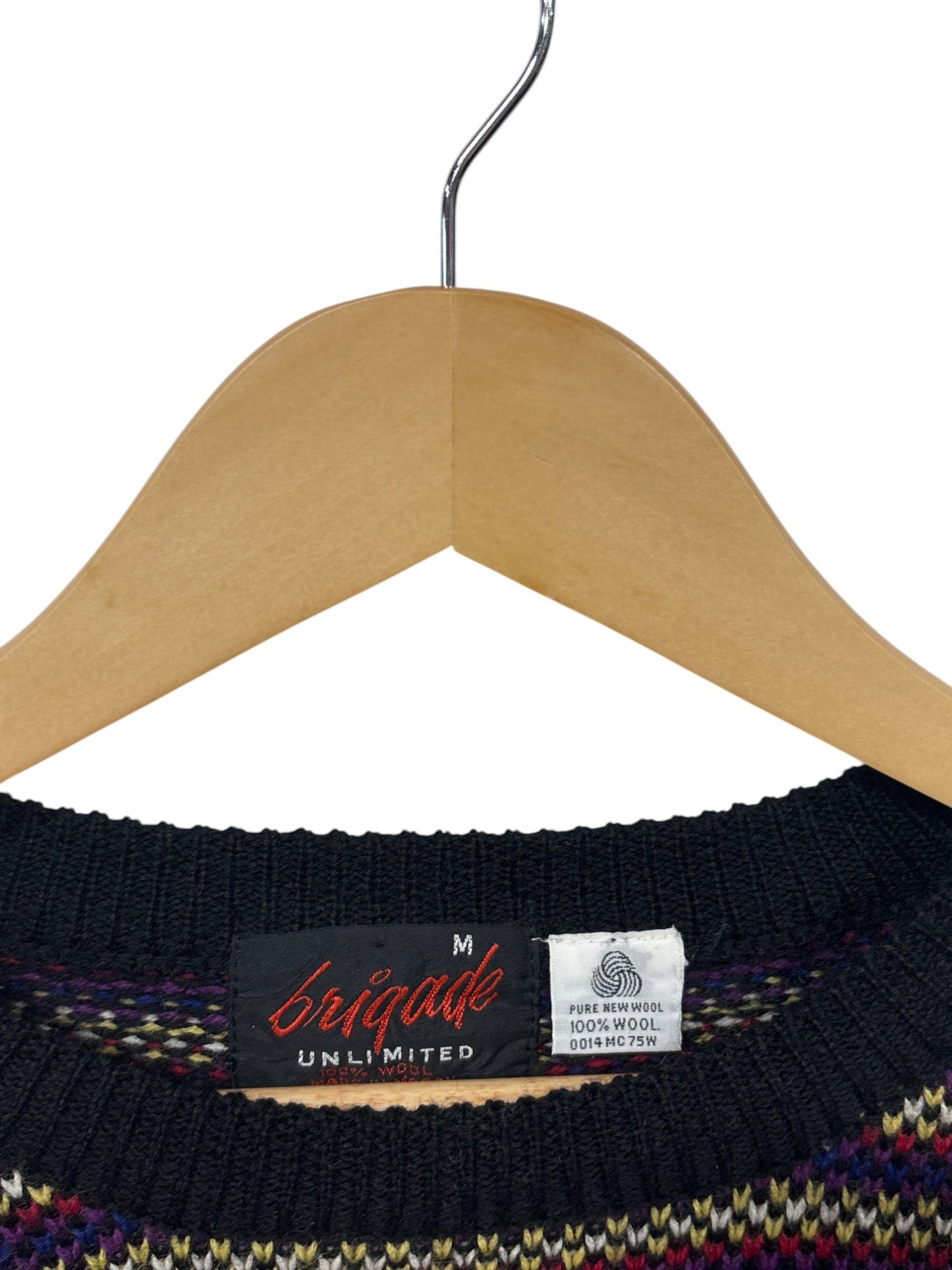 Vintage 90's Abstract Art Wool Knit Sweater Size Medium