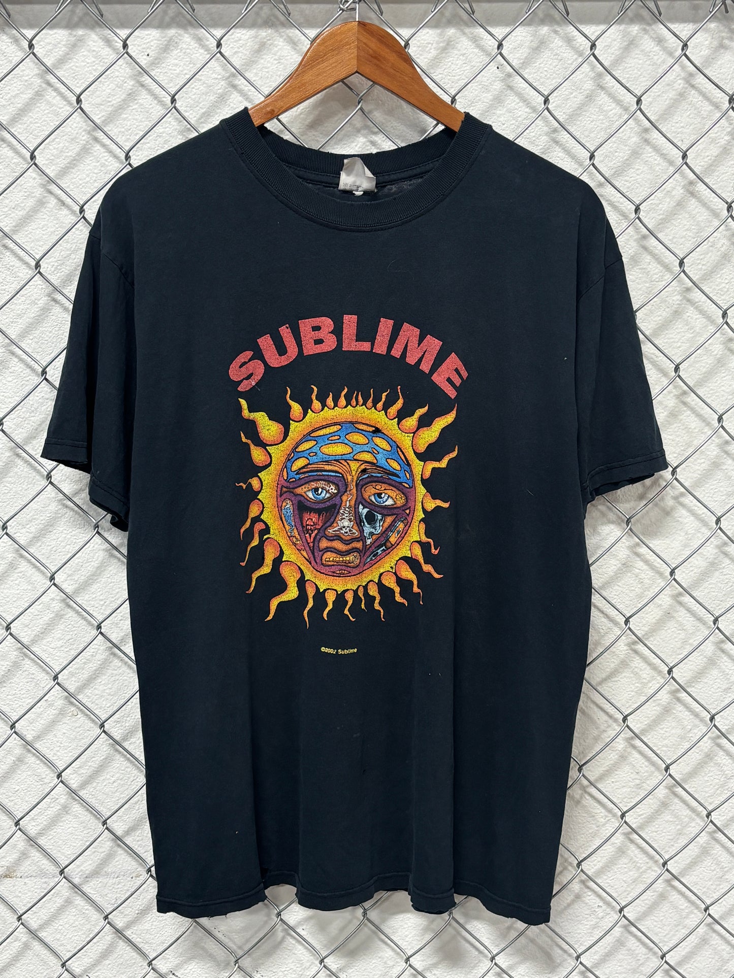Vintage Sublime Band Logo Graphic Tee Distressed Size Large