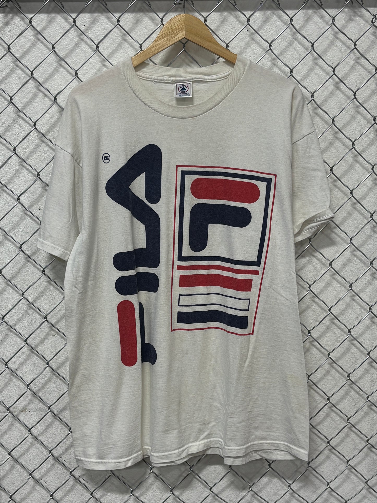 Vintage 90's FILA Classic Logo Big Print Graphic Tee Size XL