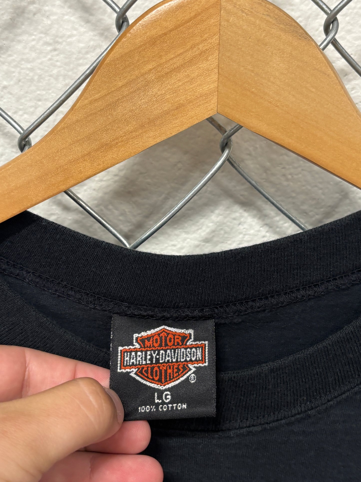 Vintage 90's Harley Davidson Belgrade Montana Biker Cutoff Tee Size Large