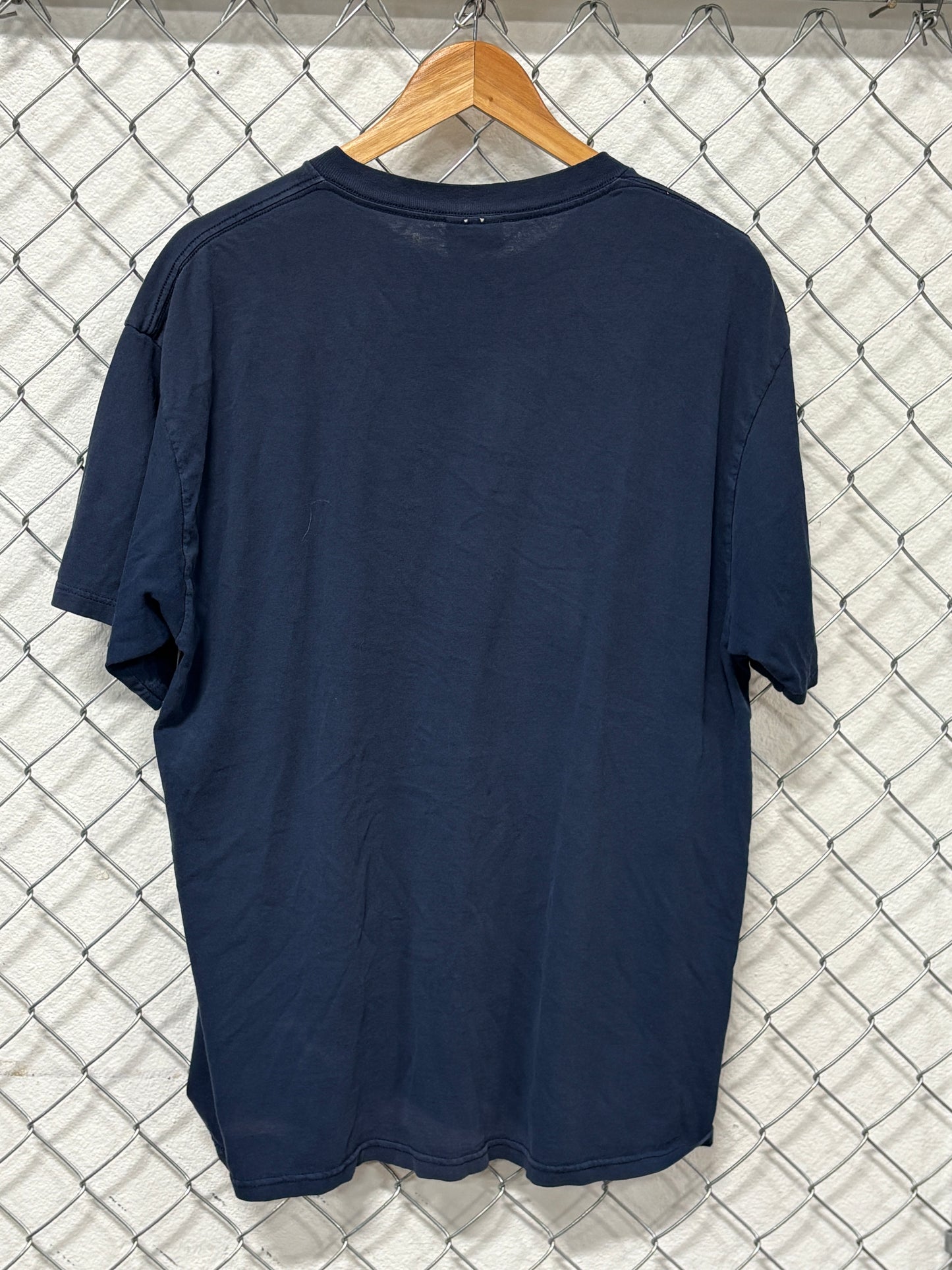 Vintage 90's Nike Small Swoosh Blue Tee Size Large