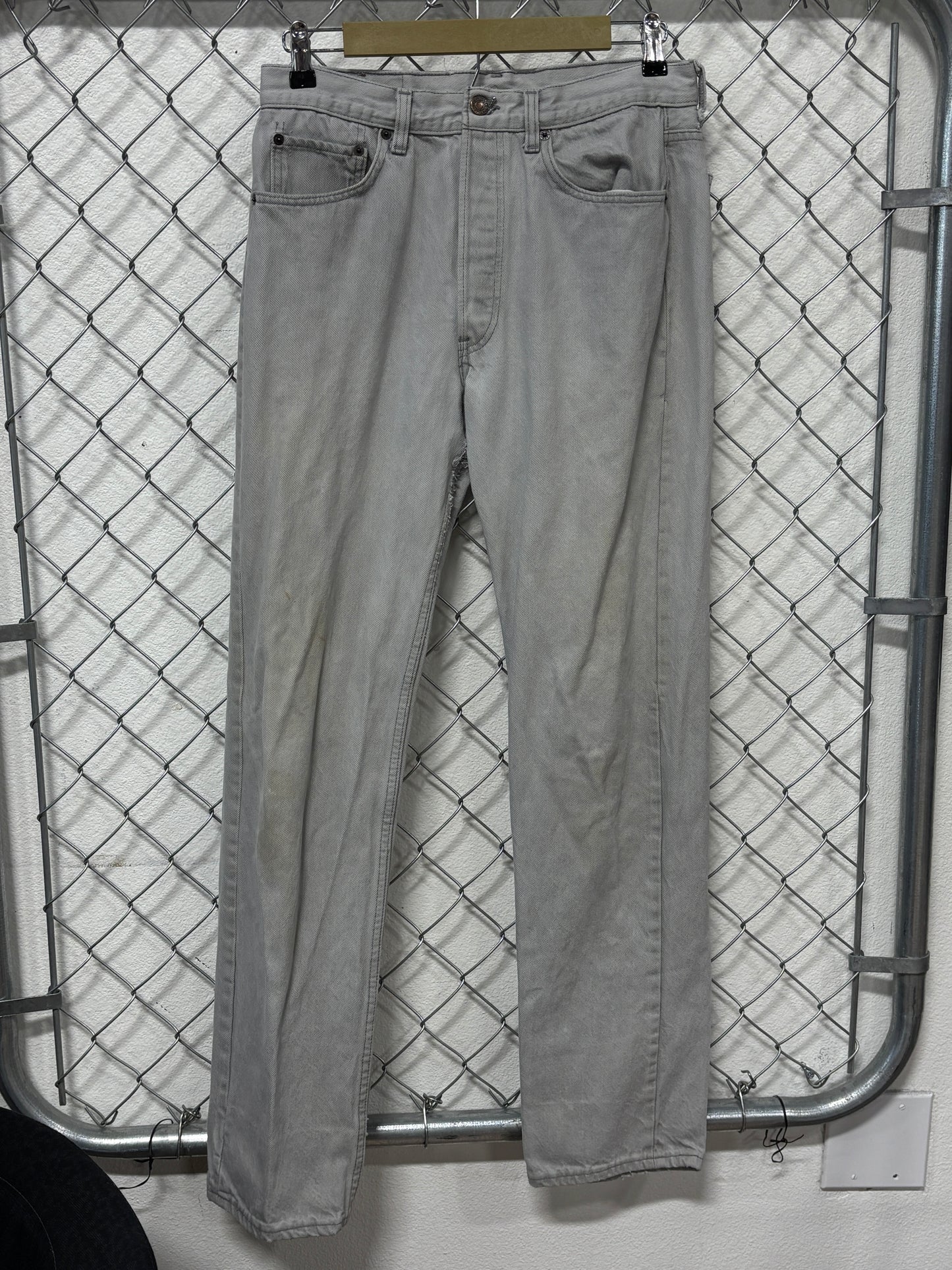 Vintage Levi's Made in USA 501 Grey Denim Jeans Size 30x32