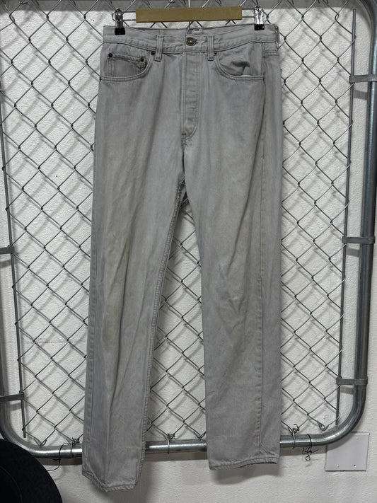 Vintage Levi's Made in USA 501 Grey Denim Jeans Size 30x32