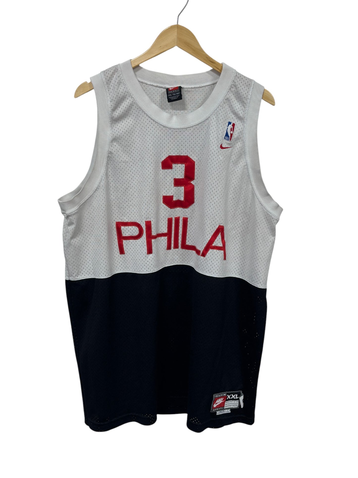 Vintage Nike Philadelphia 76ers #3 White Jersey Size XXL