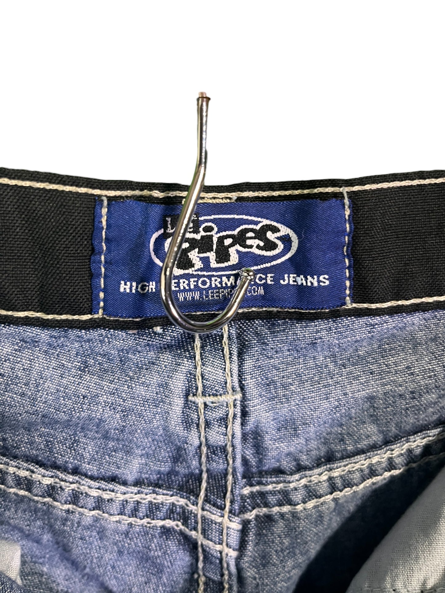 Vintage Y2K Lee Pipes Skater Baggy Grunge Denim Jeans Size 29x25