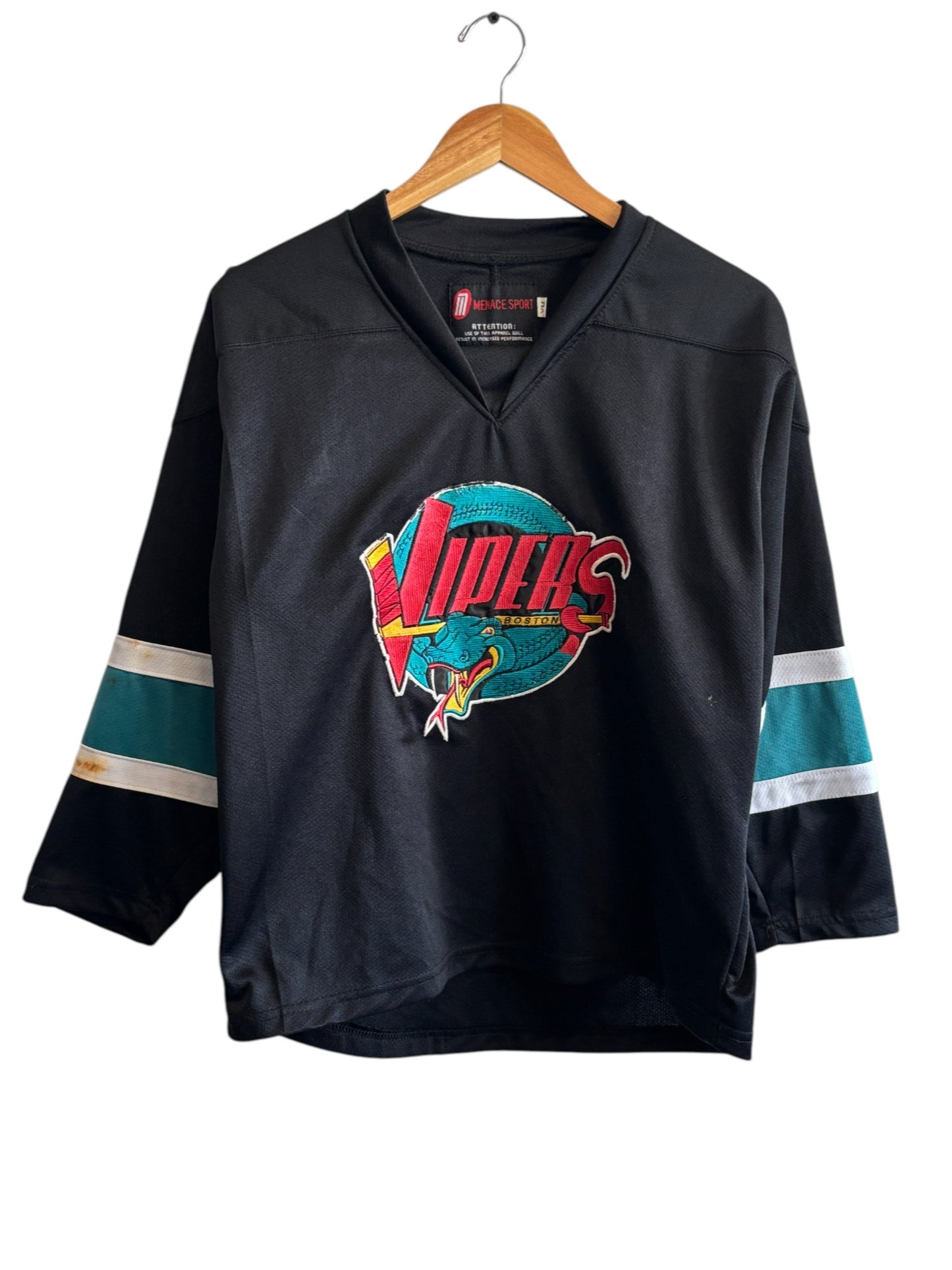 Vintage Boston Vipers Black Hockey Jersey Size Medium (Youth)