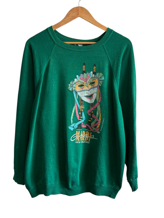 Vintage 80's New Orleans Mardi Gras Crewneck Sweater Size XL