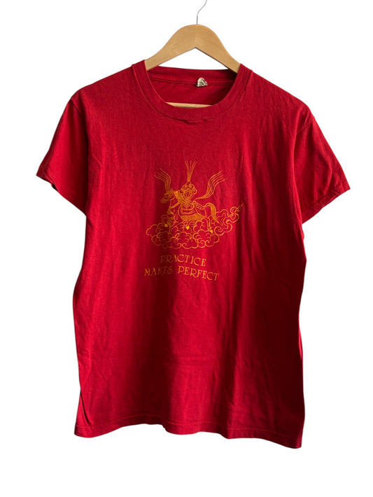 Vintage 80's Practice Makes Perfect Martial Arts Tee Size XL