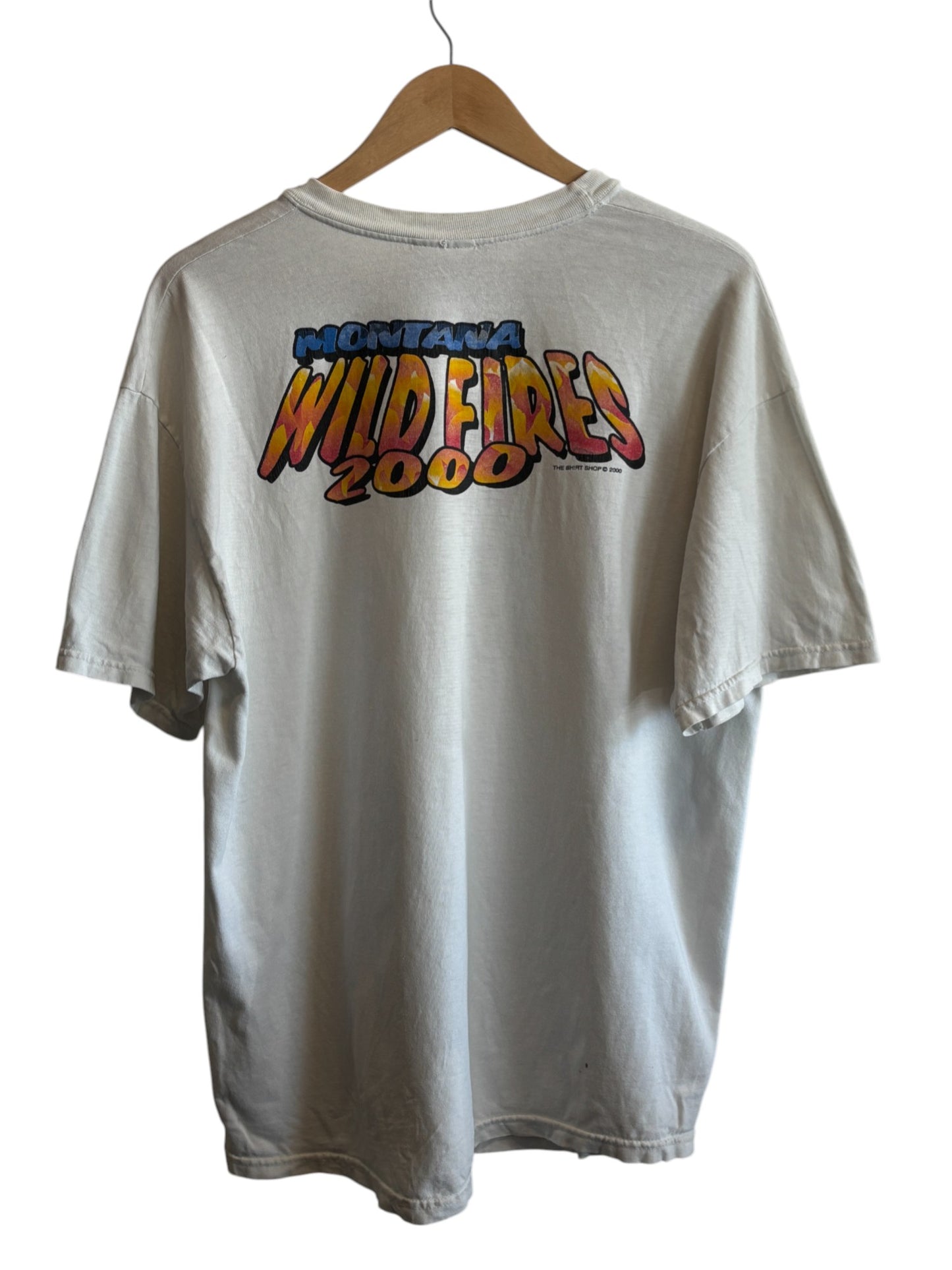 Vintage Y2K Hot Rough Wild Montana Wild Fires Babe Tee Size Large