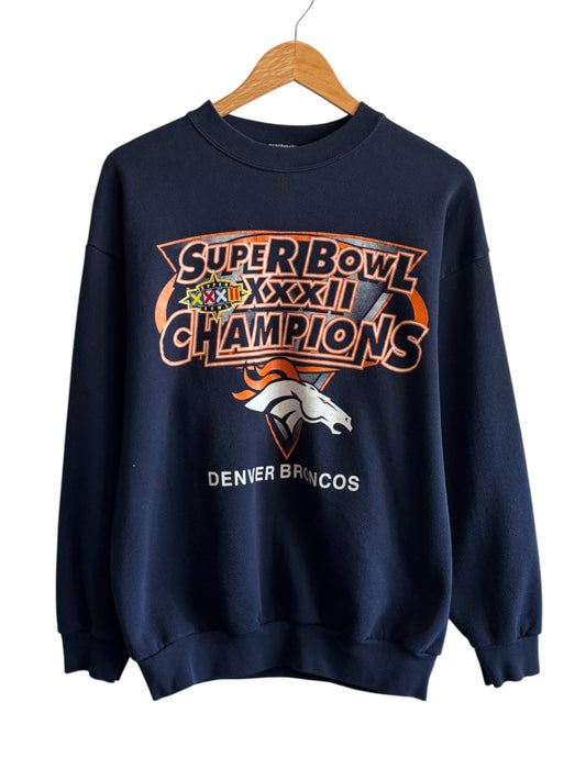 Vintage 90's Super Bowl 32 Denver Broncos Championship Sweater Size Large